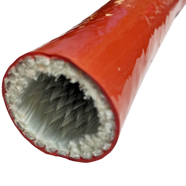 Thermo Armor Silicone Coated Fiberglass Sleeve- 1.5 X 5FT- Red
